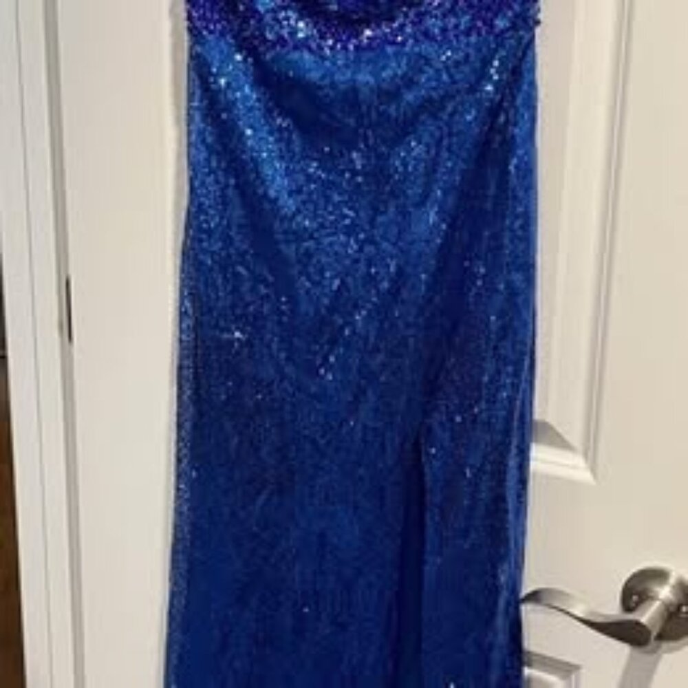 Blue Sequin Formal Dress